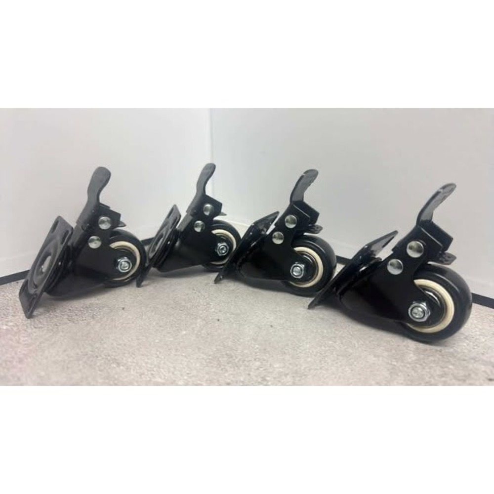 Black Swivel Casters with Brake Set of 4 Heavy Duty Wheels for Furniture